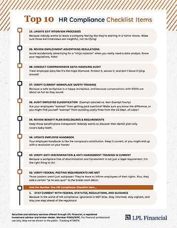 Top 10 HR Compliance Checklist Items
